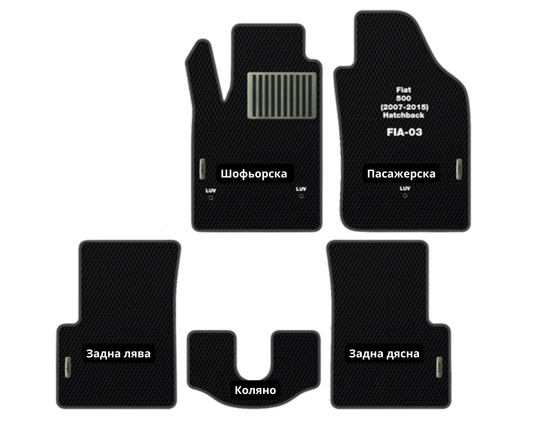 Fiat 500 (2007-2015) FIA-03 EVA floor mat set